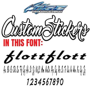 Custom Vinyl Decals and Stickers Flott Flott Font  Wall  Auto  Boat  Sign  Window Business