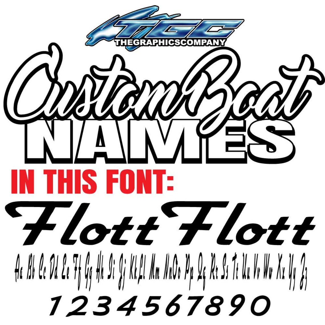 Custom Boat Names Vinyl Decals and Stickers Flottflott Font Etsy