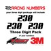 2 Inch Tall Racing Numbers Vinyl Decals Stickers MX ATV - Etsy