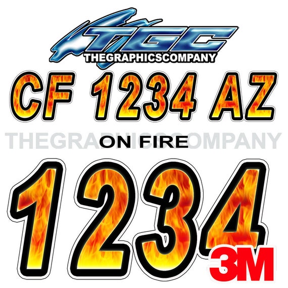 Boat Registration Numbers or Letters Decals on Fire Vinyl - Etsy