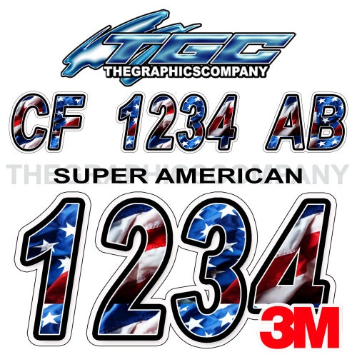 Boat Registration Numbers and Letters Decals and Stickers Etsy
