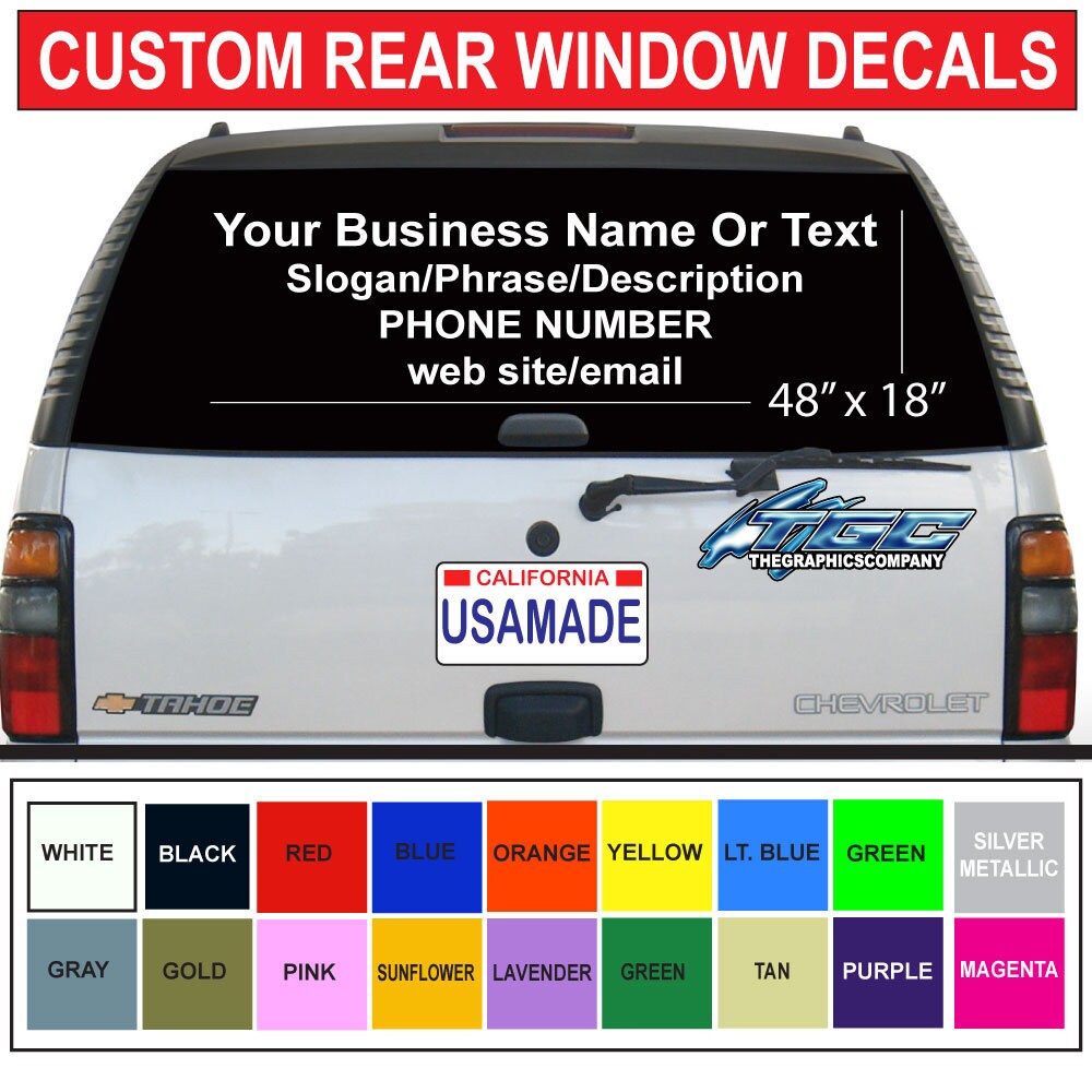 Custom rear window decals deals
