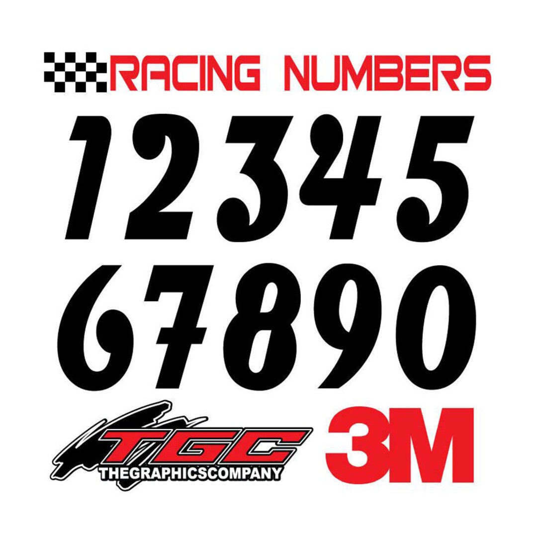 2 Inch Tall Racing Numbers Vinyl Decals Stickers MX ATV Boat Car Truck ...