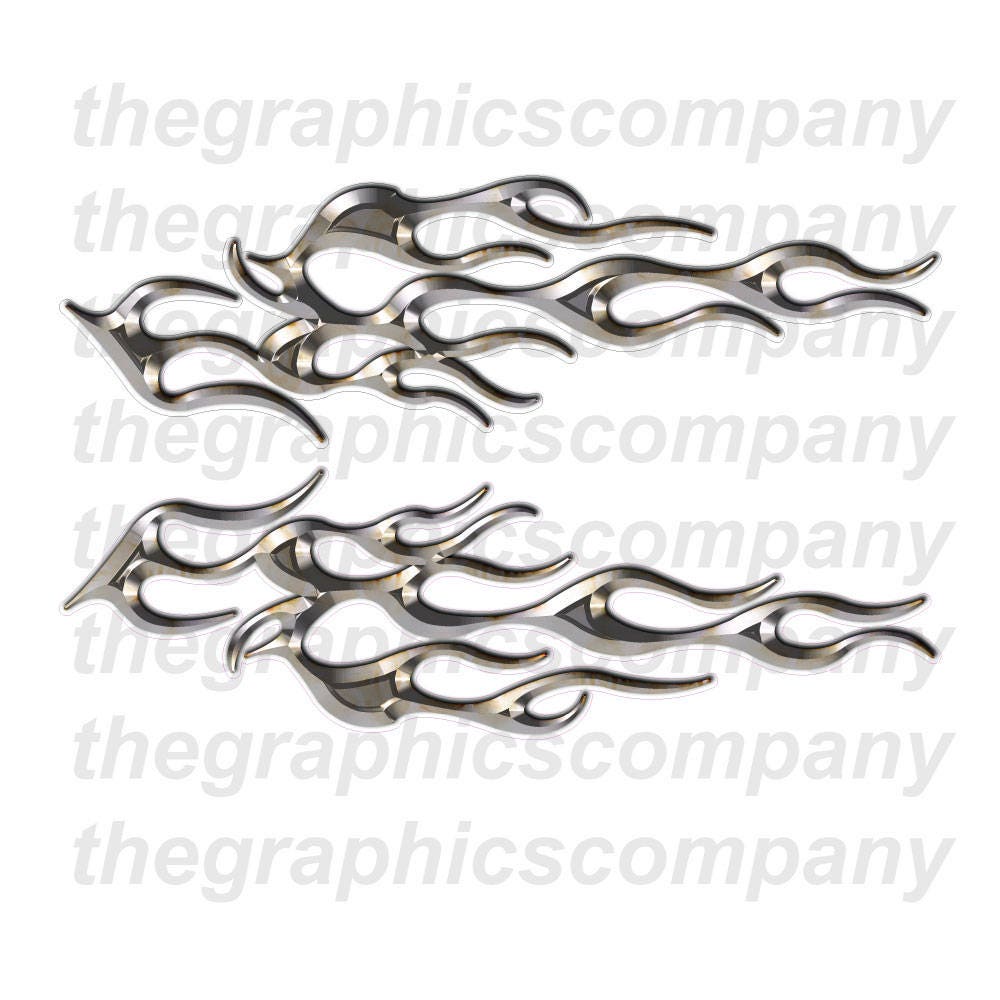 Chrome cheap flame decals