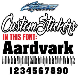 Custom Vinyl Decals and Stickers Aardvark Font  Wall  Auto  Boat  Sign  Window Business