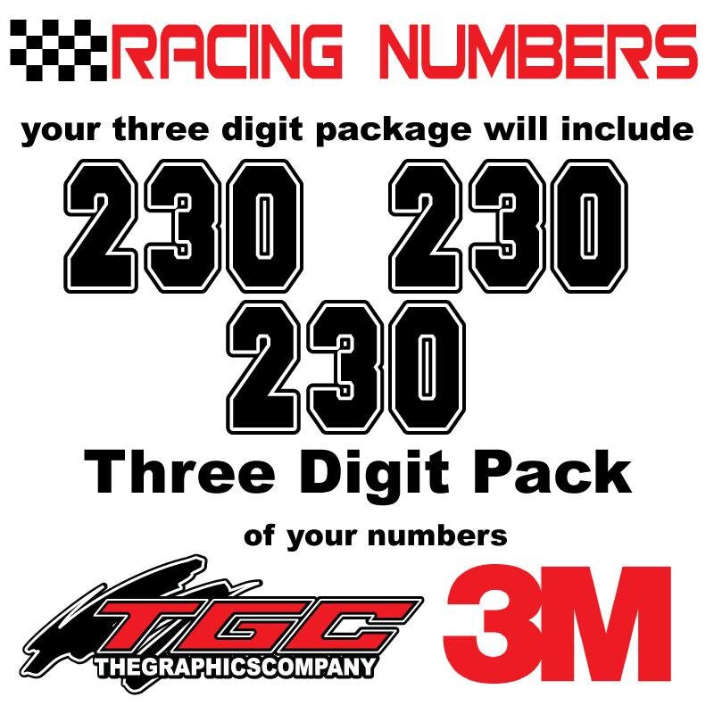 4 Inch Tall Racing Numbers Vinyl Decals Stickers MX ATV | Etsy