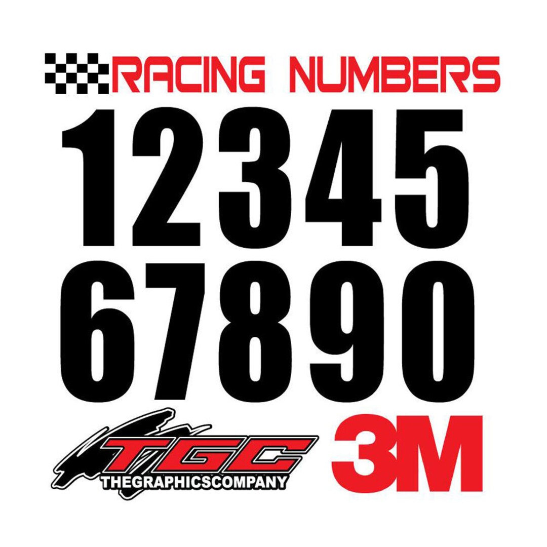 4 Inch Tall Racing Numbers Vinyl Decals Stickers MX ATV Boat Car Truck ...