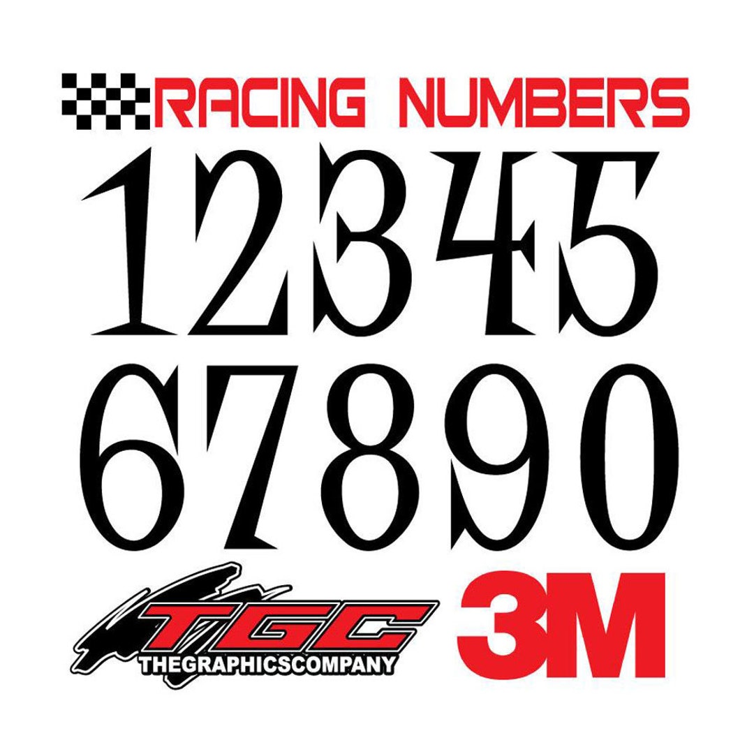 4 Inch Tall Racing Numbers Vinyl Decals Stickers MX ATV Boat Car Truck ...