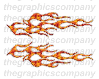Flame Flames 12" Decal Vinly Stickers Graphics 3M Material High Quality with UV Protection