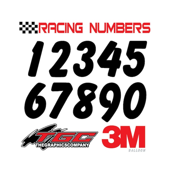 RACE NUMBER 8  Pack of Three Stickers Decal Road Racing Karting MX