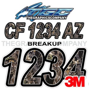 Break Up Boat Registration Numbers and Letters Decals Vinyl Names and Custom Text Stickers 3&quot; x 18&quot; (2) Decals