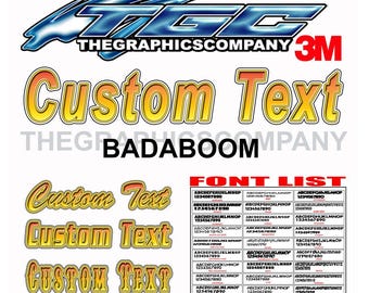 Badaboom Custom Vinyl Decals and Stickers Custom Text for Business, Car, Truck, Window...