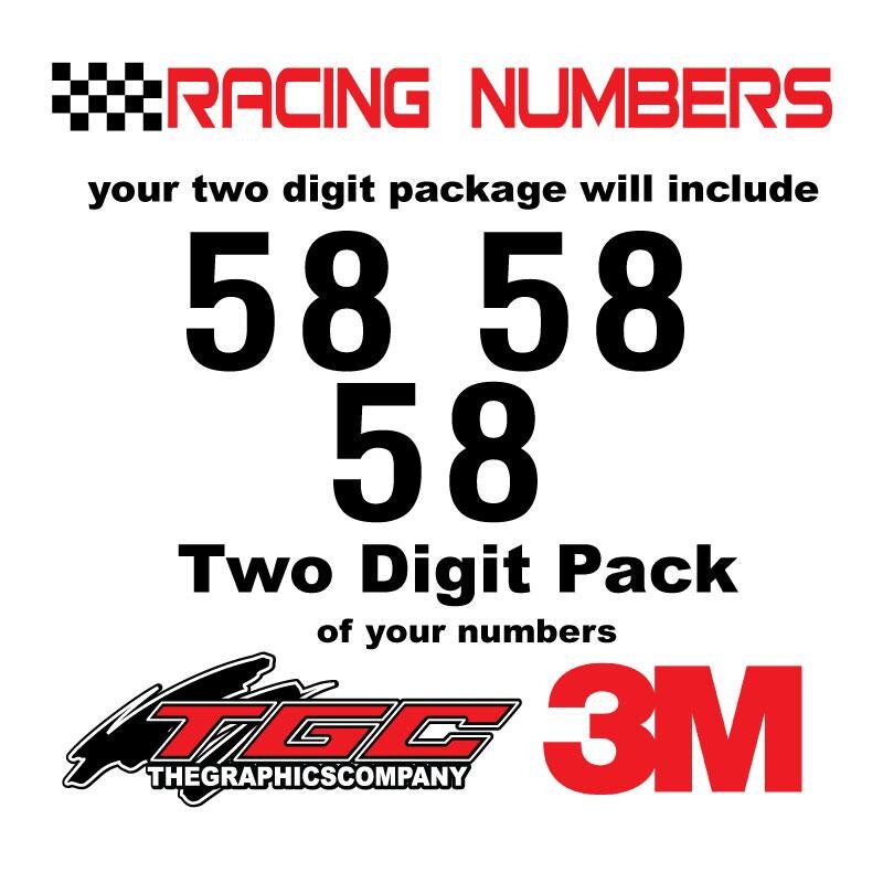 2 Inch Tall Racing Numbers Vinyl Decals Stickers MX ATV | Etsy