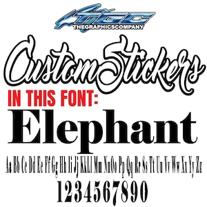 Custom Vinyl Decals and Stickers Elephant Font  Wall  Auto  Boat  Sign  Window Business