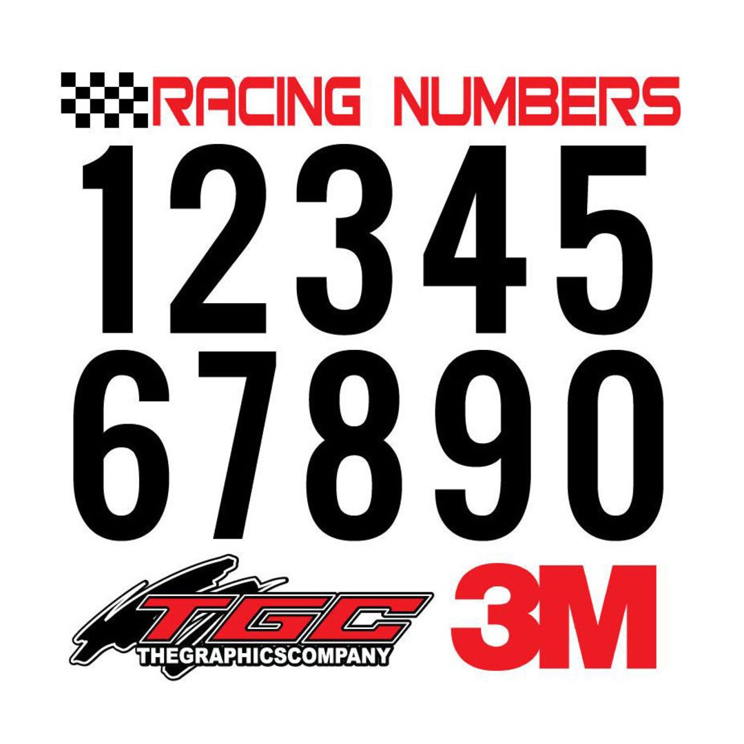 3 Tall Racing Numbers Vinyl Aufkleber Sticker MX ATV Boat Car Truck 3 ...