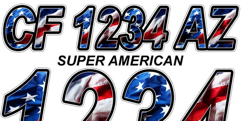 BLUE SWIRL Custom Boat Registration Numbers Decals Vinyl Lettering Stickers