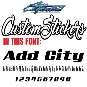 Custom Vinyl Decals and Stickers Add City Font  Wall  Auto  Boat  Sign  Window Business