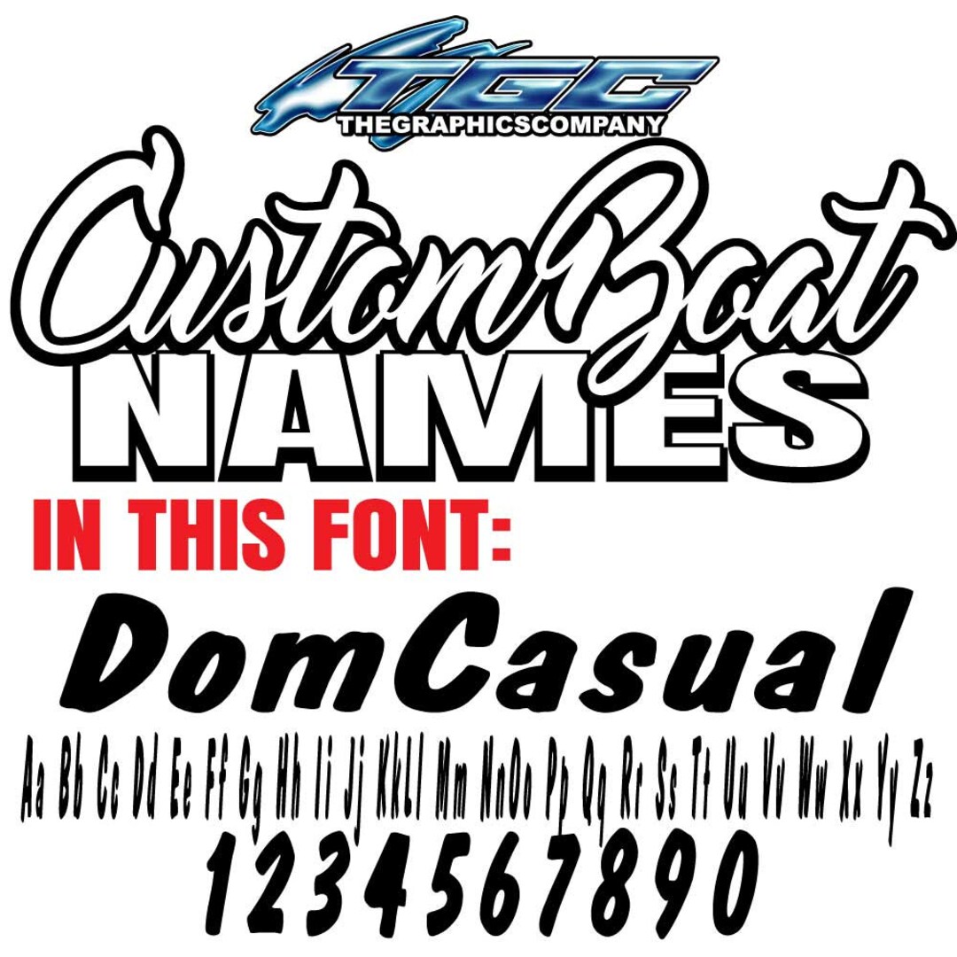 Custom Boat Names Vinyl Decals and Stickers Domcasual Font Etsy