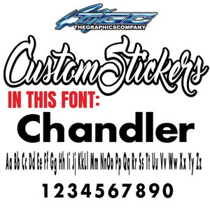 Custom Vinyl Decals and Stickers Chandler Font  Wall  Auto  Boat  Sign  Window Business