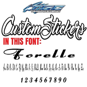 Custom Vinyl Decals and Stickers Forelle Font  Wall  Auto  Boat  Sign  Window Business