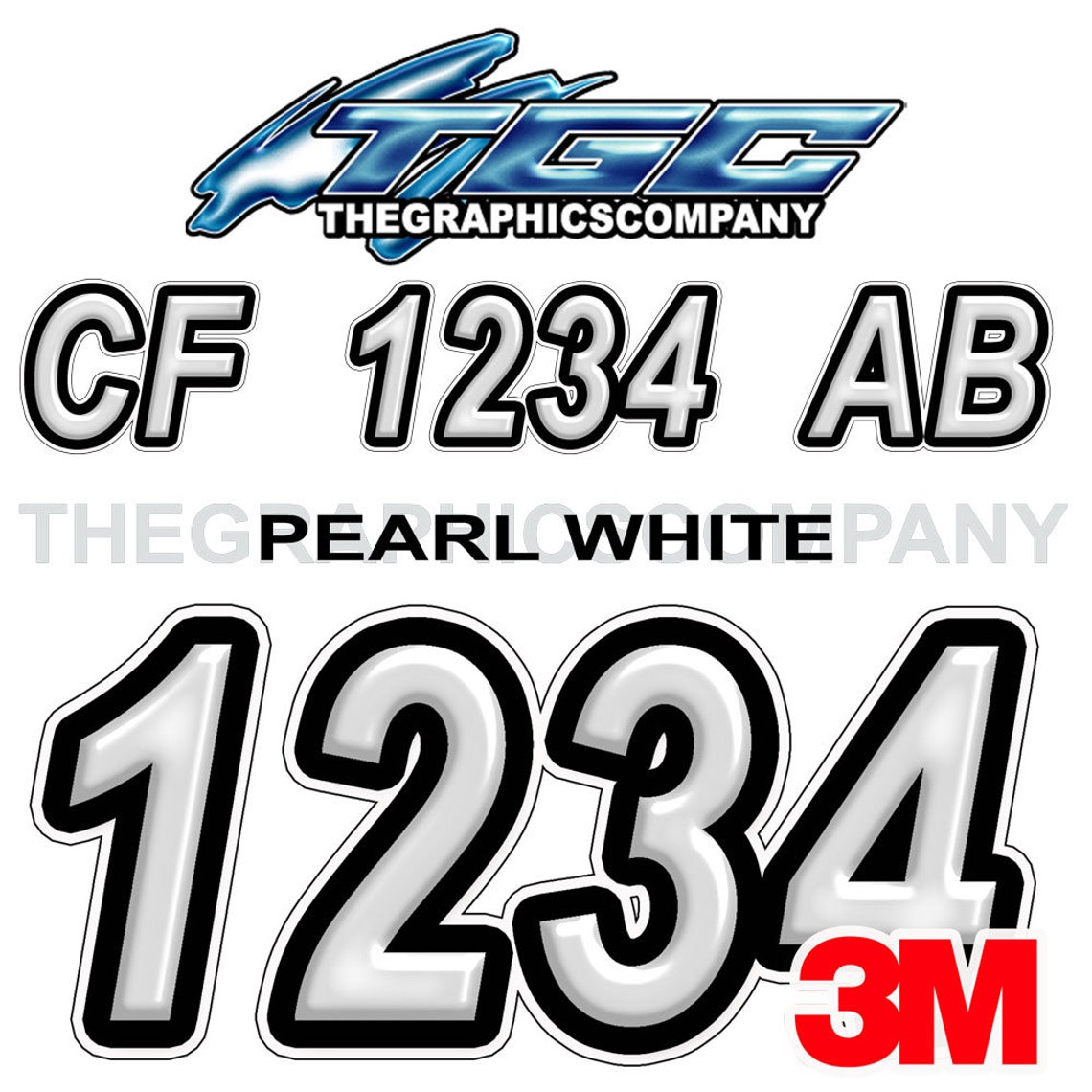 Pearl White Boat Registration Numbers and Letters Decals Vinyl Etsy