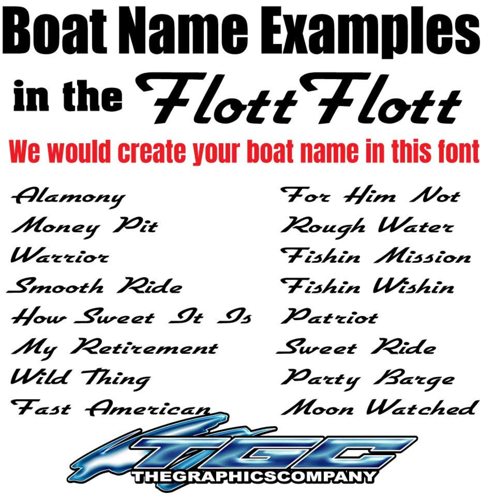 Custom Boat Names Vinyl Decals and Stickers Flottflott Font Etsy