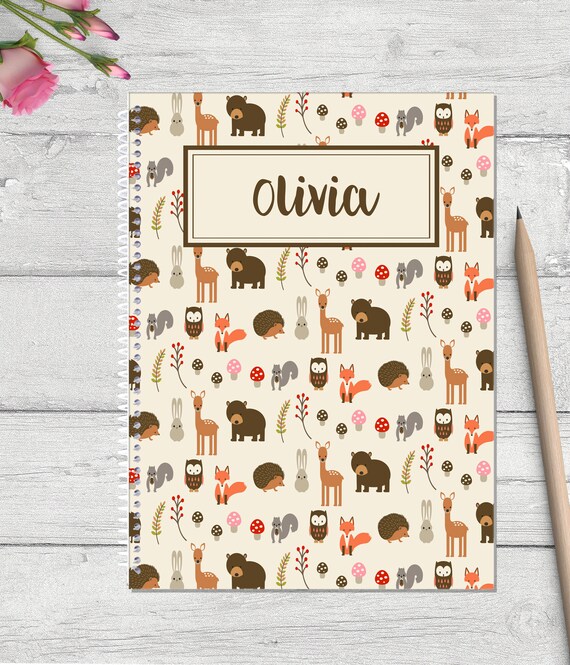 Little forest critter personalized notebook.