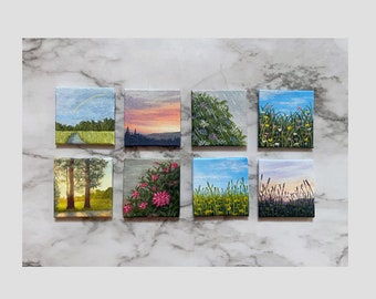 Mini Acrylic Paintings | Pocket Paintings™ | Original Miniature Landscape Paintings
