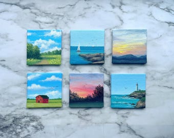 Pocket Paintings™ - Mini Acrylic Paintings - Summer Artwork Series 2