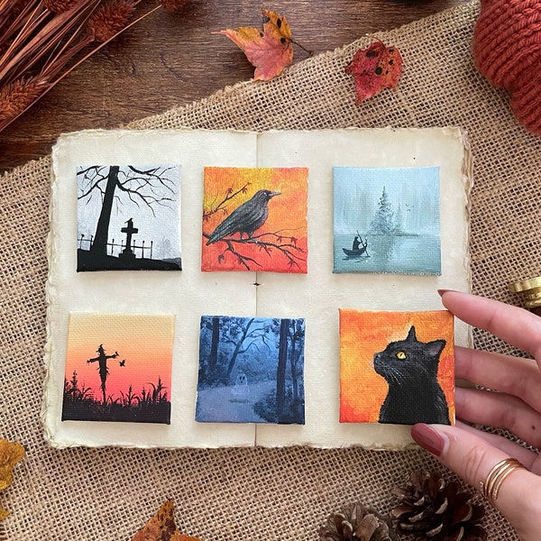 Pocket Paintings™ - Mini Acrylic Paintings - Halloween Series