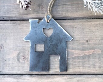 House Christmas Ornament, Christmas Decor, Rustic Christmas, Farmhouse Christmas Decor, First home gift- new home gift