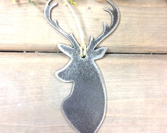 Deer Metal Christmas Ornament, farmhouse Christmas Decor, Rustic Christmas, Forest animal ornament, farmhouse deer ornaments