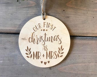 Our first Christmas as Mr and Mrs Christmas ornament, wedding gift, newly wed ornament, 2020 Christmas ornament,  first year married 2020