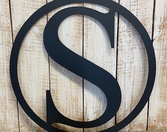 28 Inch Circle Monogram Metal Sign