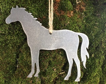 Horse Metal Christmas Ornament, Horse Ornament, Farm Animal Christmas Ornament, Equestrian Ornaments, Personalized Horse Gifts