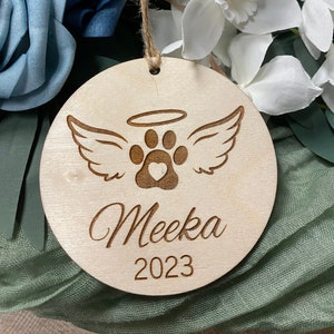 Memorial Ornament- pet memorial ornament-sympathy gift-  personalized memorial- Christmas ornament- laser engraved-personalized ornament-