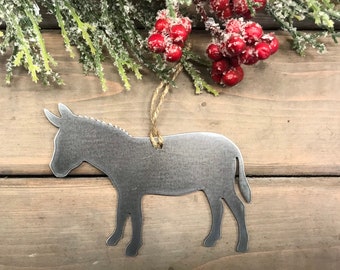 Donkey Christmas Ornament, farmhouse Christmas Decor, Rustic Christmas, , farm animal ornaments