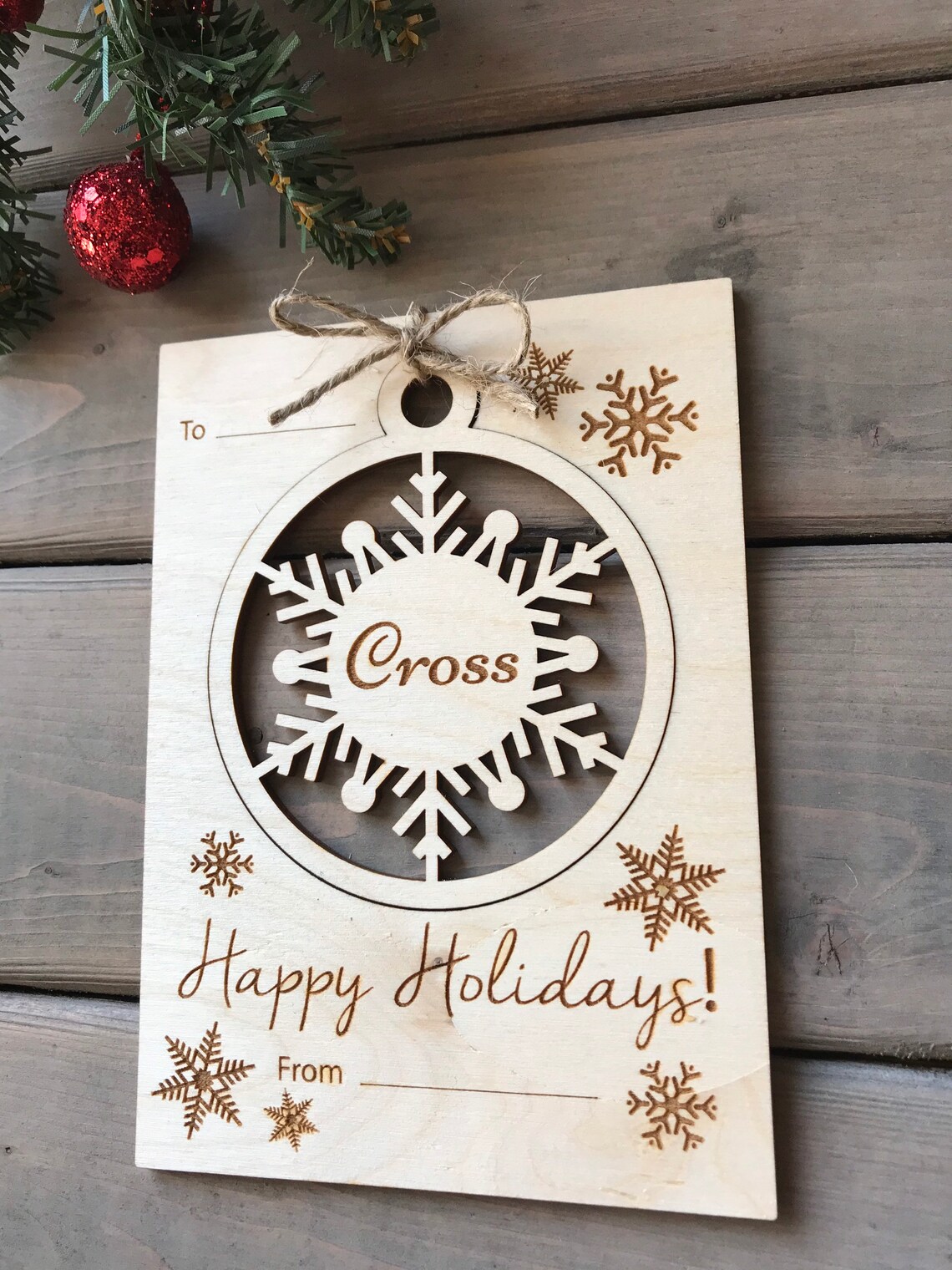 Personalized Christmas Card With Ornament Unique Christmas - Etsy