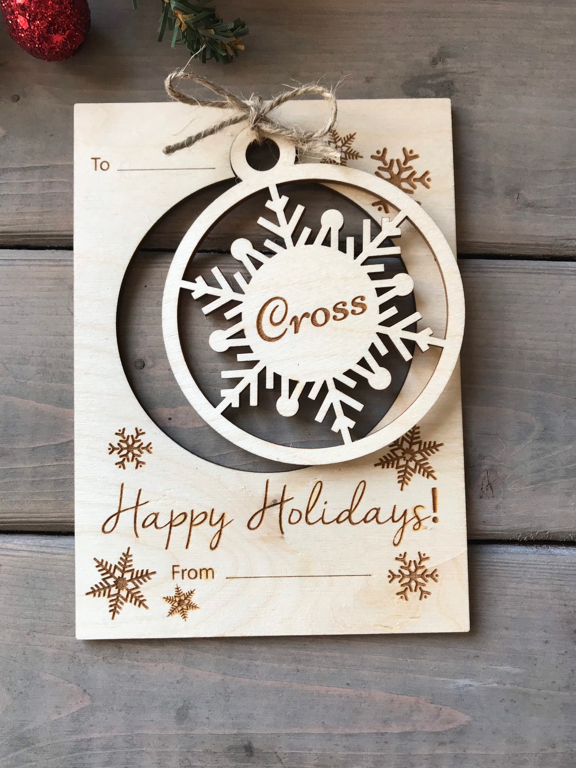 Personalized Christmas Card With Ornament Unique Christmas - Etsy