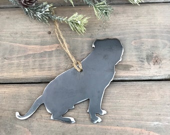 American Bulldog Dog Ornament,  Pet Lover, Metal Dog Christmas Ornament ,Pet Loss Dog Memorial, Pet Remembrance, Pet Lover Memorial Ornament