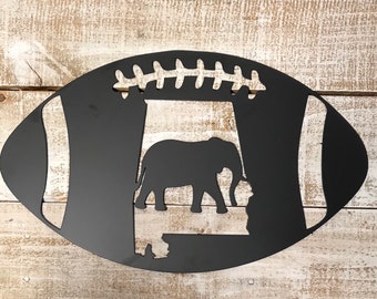Alabama Football Door Hanger-Alabama Silhouette Metal Sign-football sign