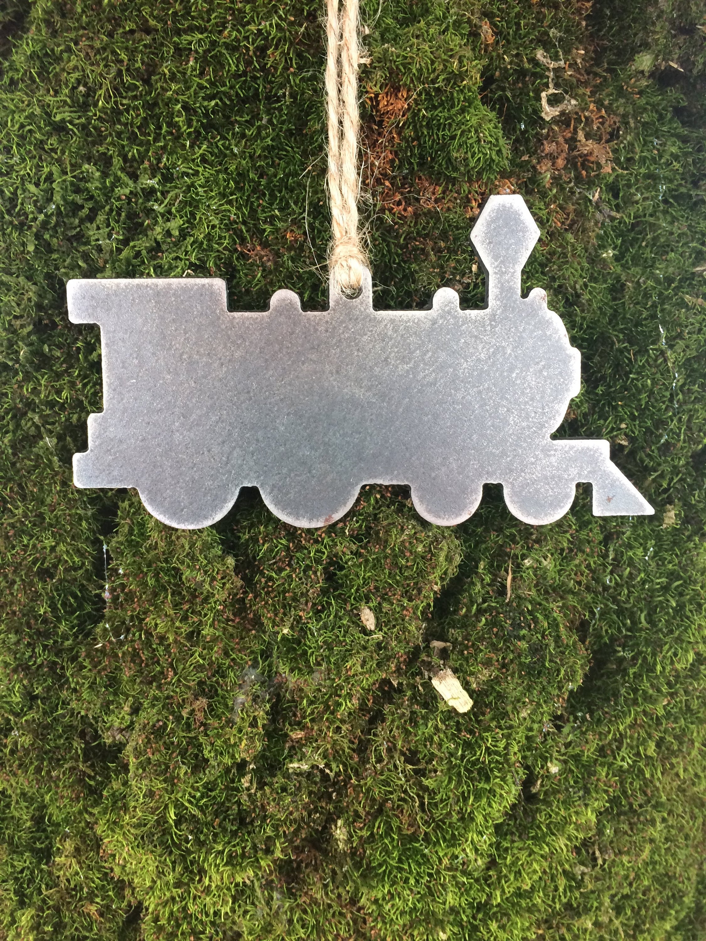 Train Metal Christmas Ornament, Christmas Decor, Rustic Christmas