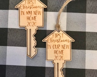 Personalized First Christmas ornament-New Home Gift Christmas - wood Christmas ornament- laser engraved-personalized ornament