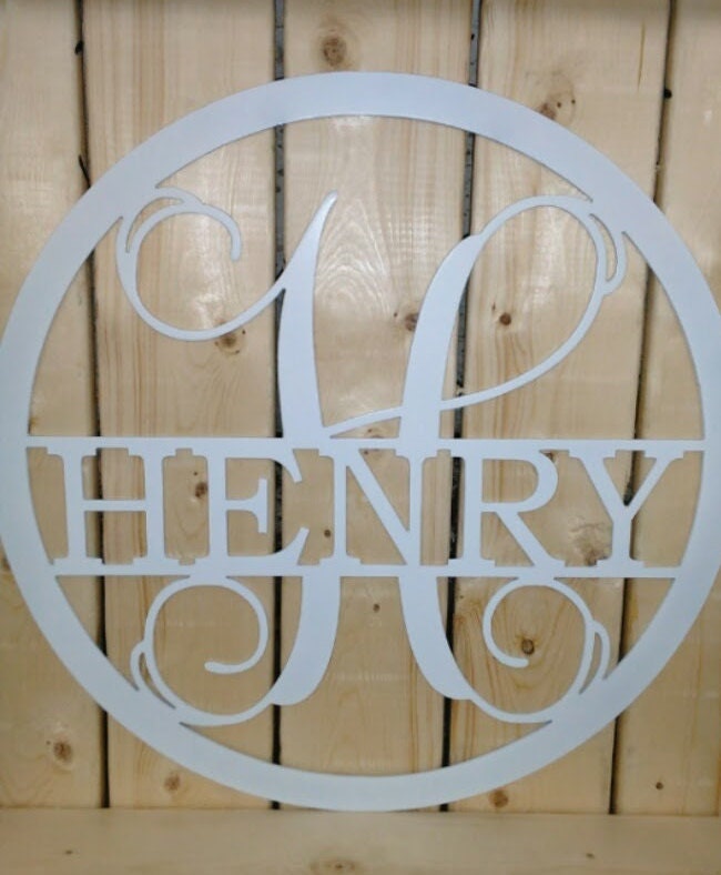 36 INCH Circle Monogram Last Name Metal Sign-metal Wall Art | Etsy