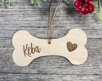 Dog Bone Christmas Ornament, Christmas Decor, Rustic Christmas, Pet Christmas Gift, Dog Christmas ornament, dog christmas gift