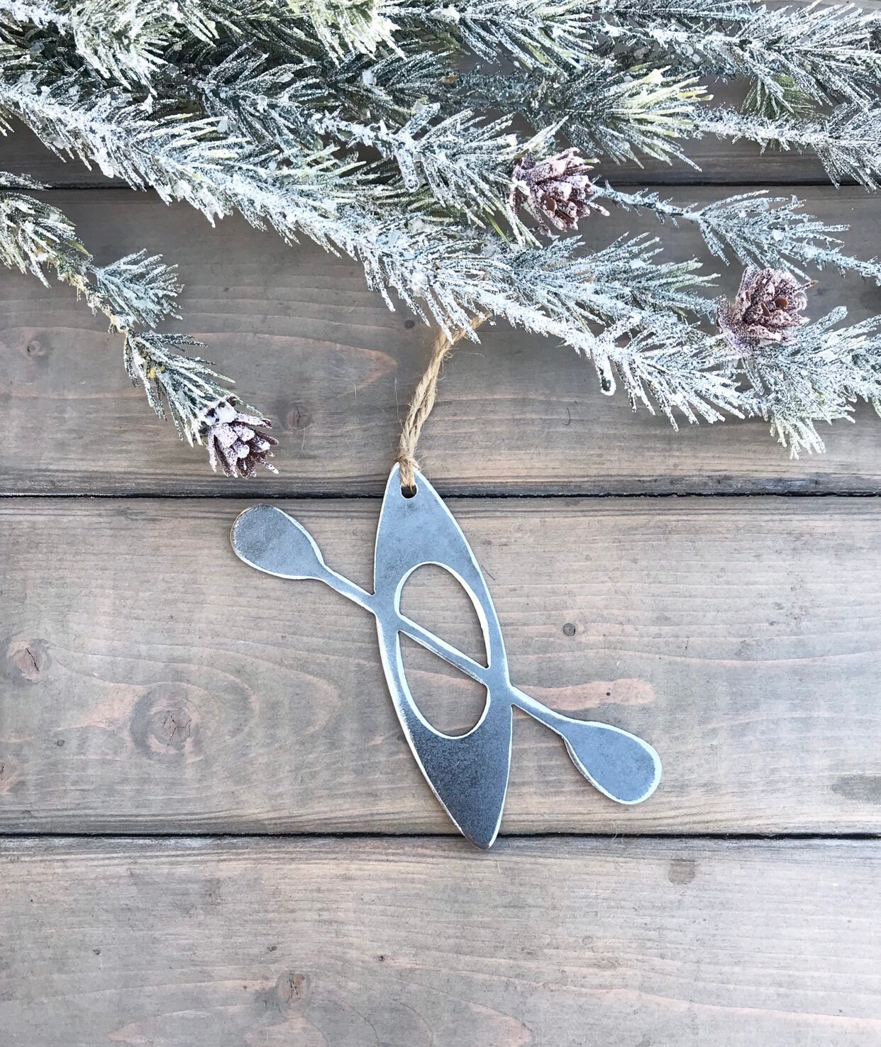 Kayak Christmas OrnamentChristmas DecorRustic Christmashiking