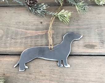 Dachshund Dog Ornament,  Pet Lover, Metal Dog Christmas Ornament ,Pet Loss Dog Memorial, Pet Remembrance, Pet Lover Memorial Ornament