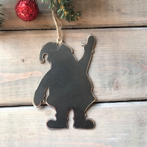 Santa Metal Christmas Ornament, Christmas Decor, Rustic Christmas- farmhouse christmas decor, Industrial Santa Decor