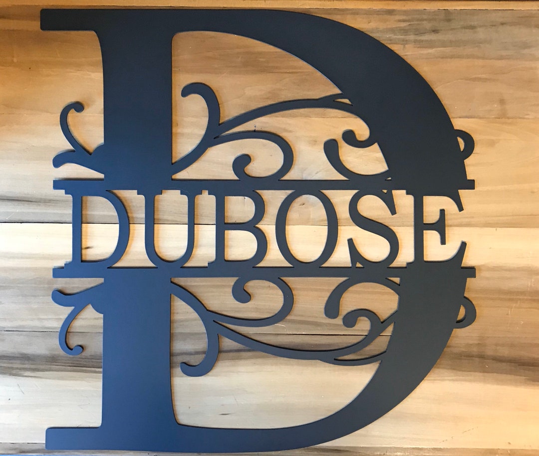 Split Monogram 20 Inch Custom Monogramed Metal Sign With Family Last ...