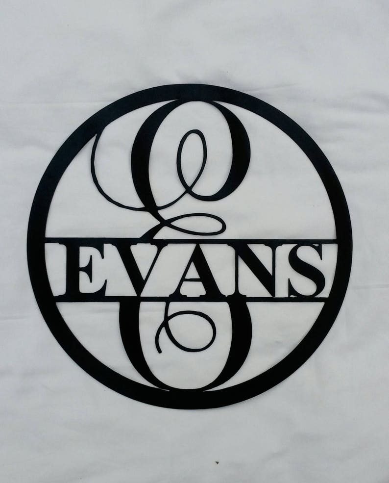 36 INCH Circle Monogram Last Name Metal Signmetal Wall Art Etsy